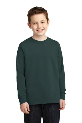 Port & Company ®  Youth Long Sleeve Core Cotton Tee. PC54YLS, Basic Colors