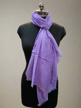 Purple Self-Weave Luxurious Pure Pashmina Scarf