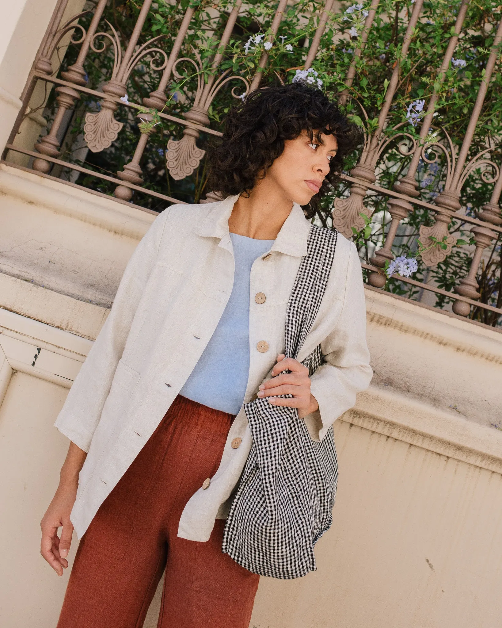 R: HELSINKI linen jacket (Size: S; Color: Heavy Salamander)