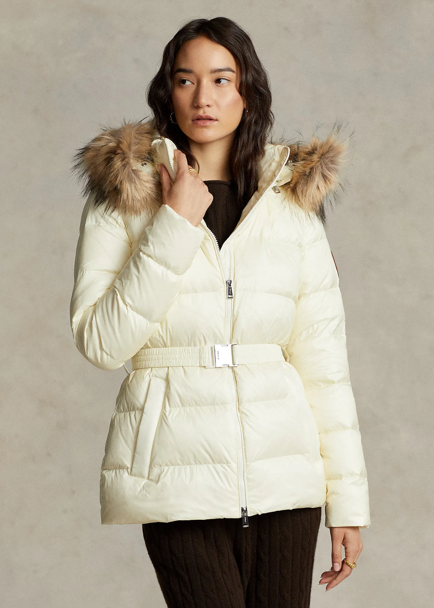 Ralph Lauren Water-Repellent Down Jacket | Clubhouse Cream