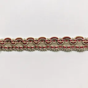 Red and Ivory High Quality Decorative Gimp Trim by the yard