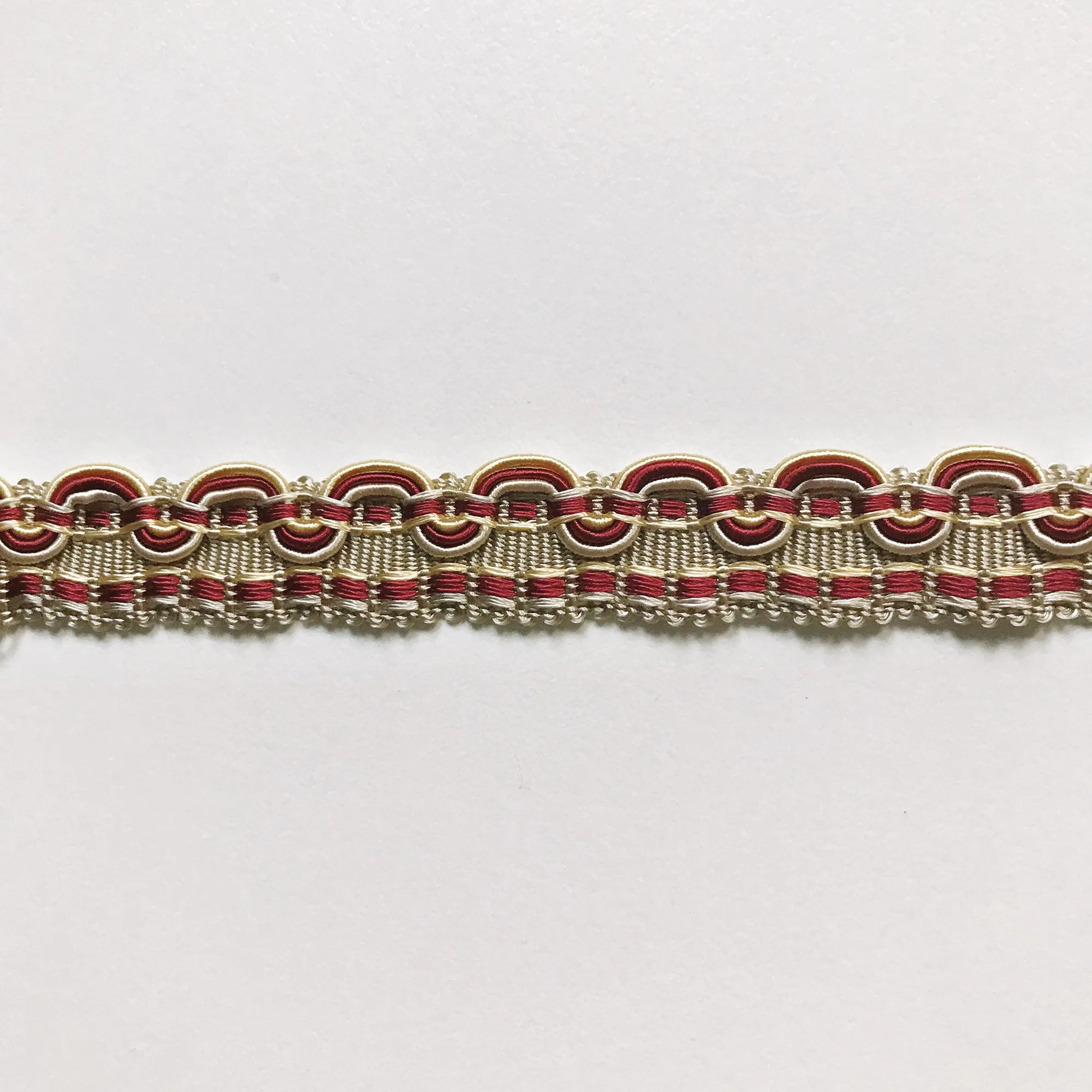 Red and Ivory High Quality Decorative Gimp Trim by the yard