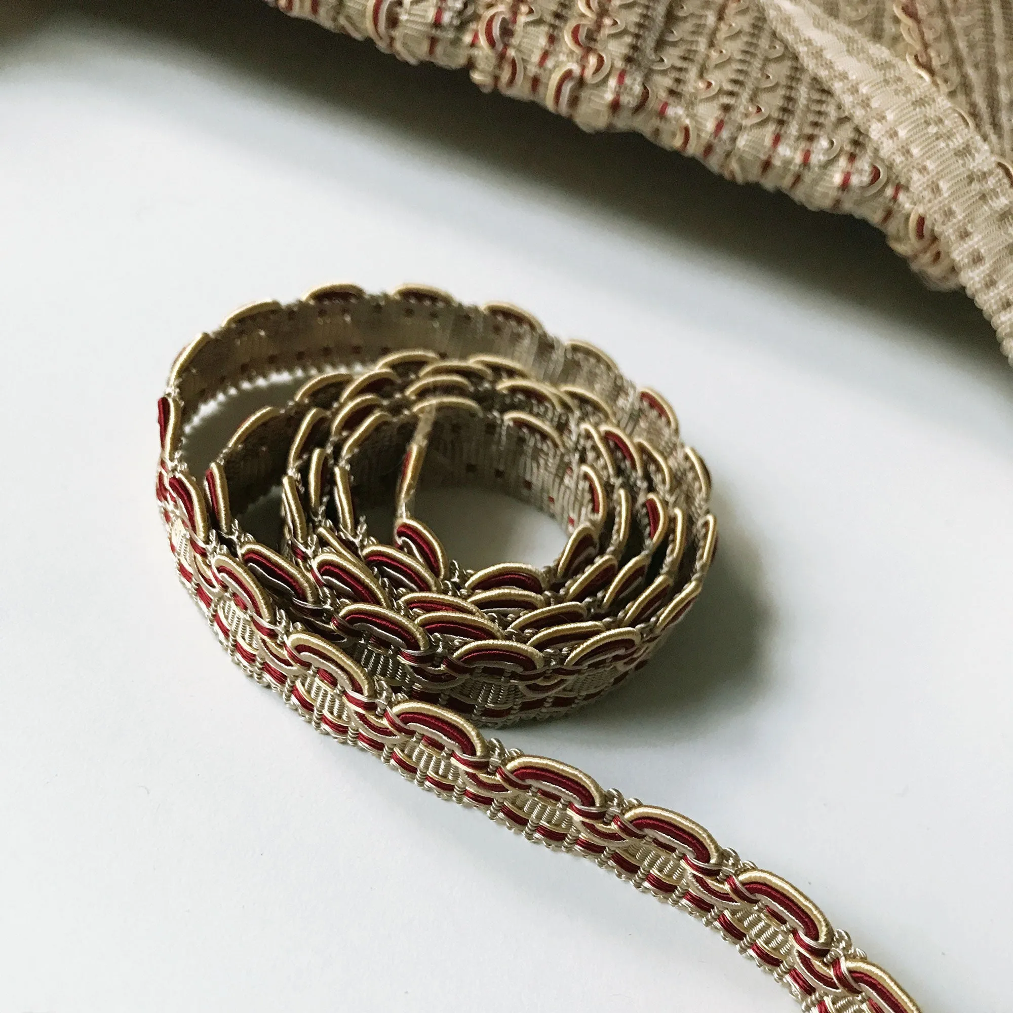 Red and Ivory High Quality Decorative Gimp Trim by the yard