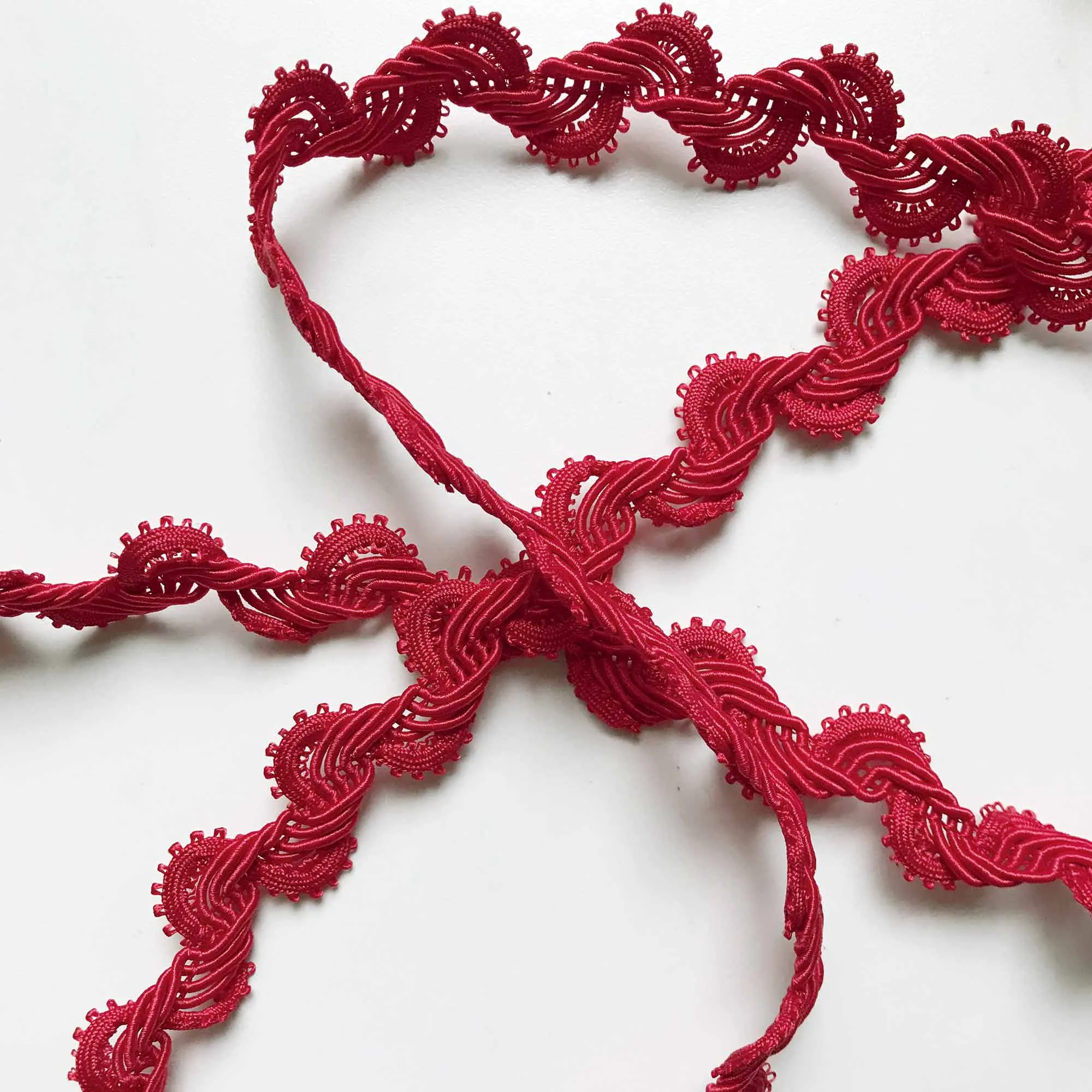 Red High Quality Decorative Loop Trim by the yard