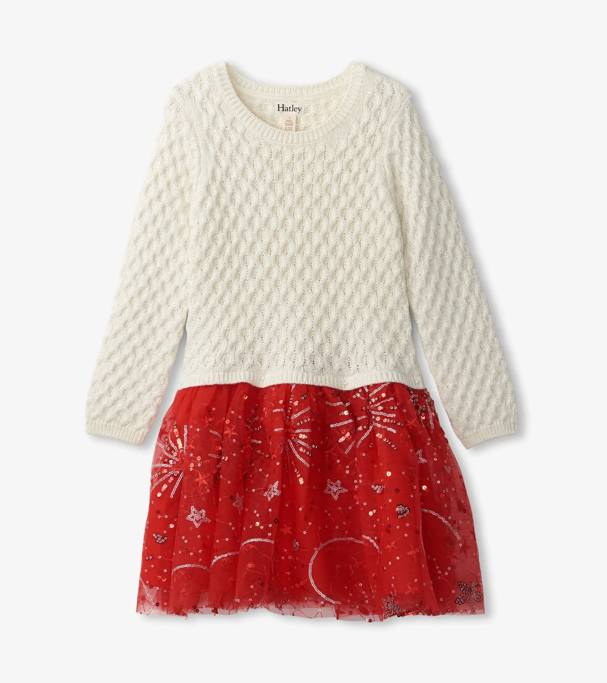 Red Sparkle Sweater Tulle Dress