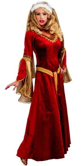 Renaissance Womens Deluxe Scarlet Maiden Costume