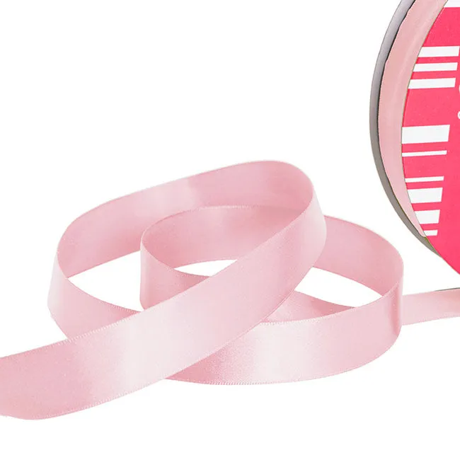 Ribbon Satin Jumbo Bulk Single Faced Spool (25mmx100m) - Baby Pink