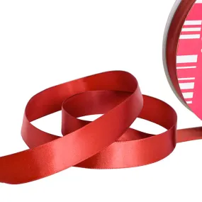 Ribbon Satin Jumbo Bulk Single Faced Spool (25mmx100m) - Rouge Red