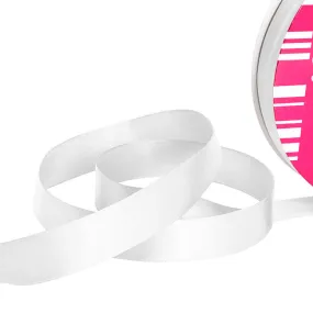 Ribbon Satin Jumbo Bulk Single Faced Spool (25mmx100m) - White