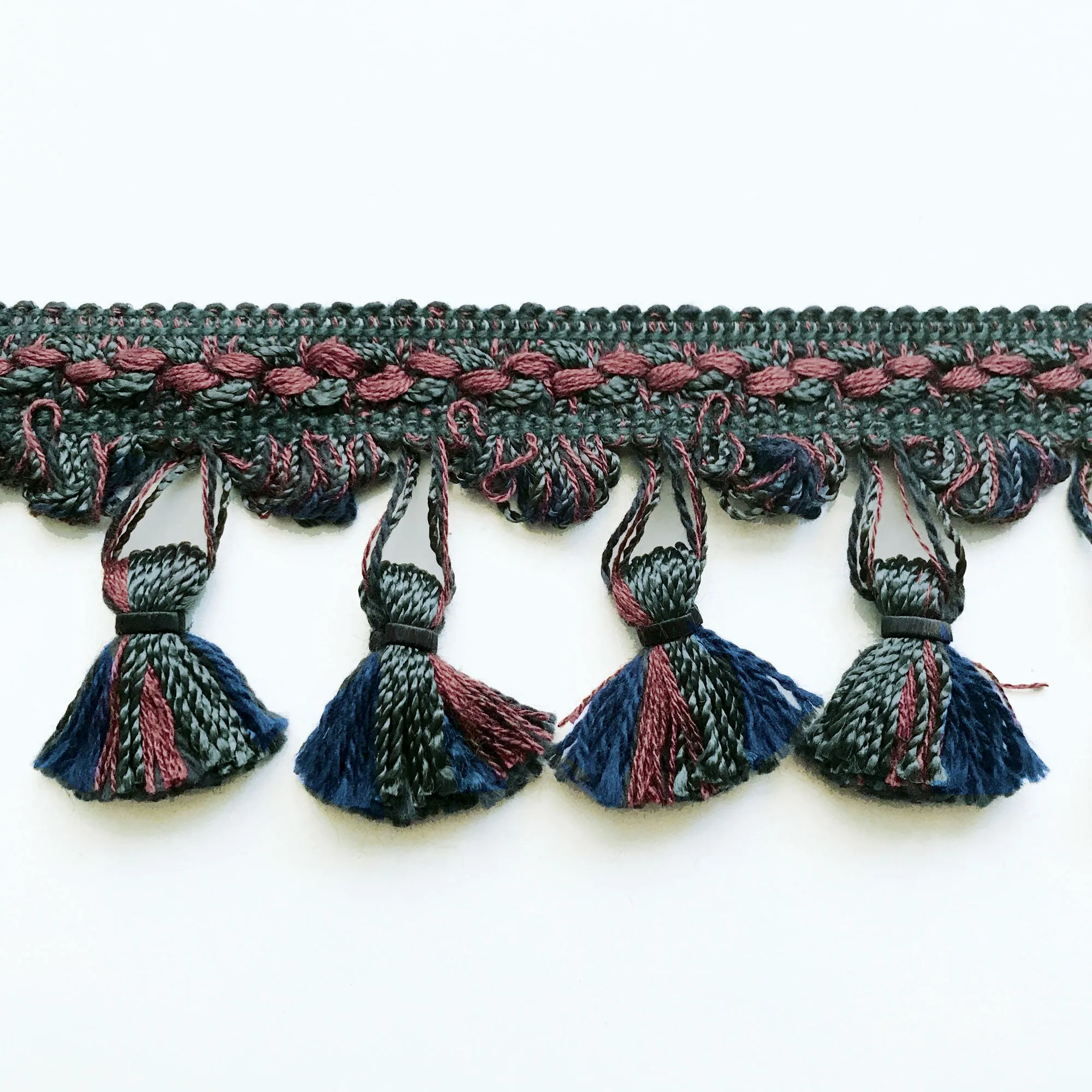 Rose and Indigo High Quality Decorative Tassel Trim by the yard