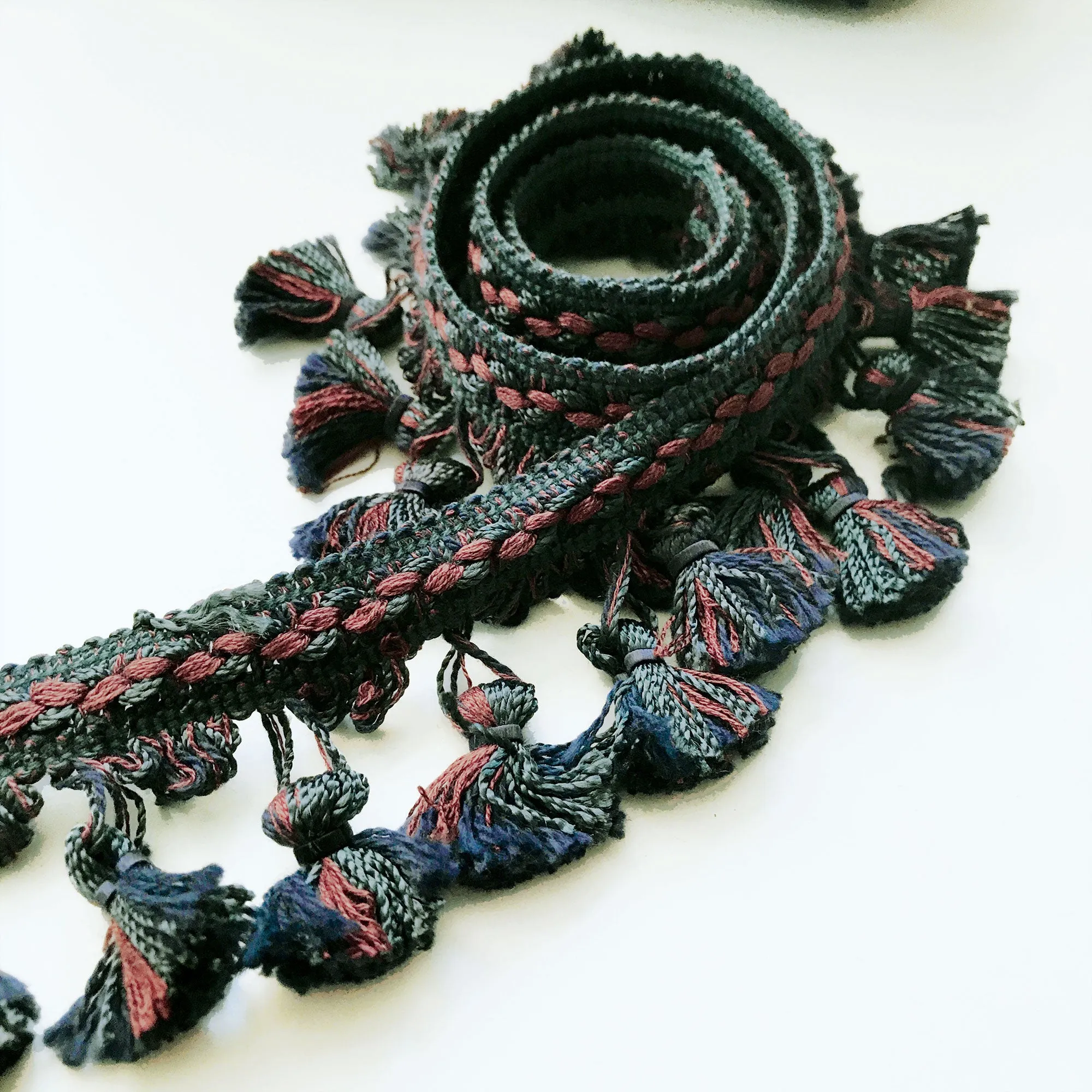 Rose and Indigo High Quality Decorative Tassel Trim by the yard