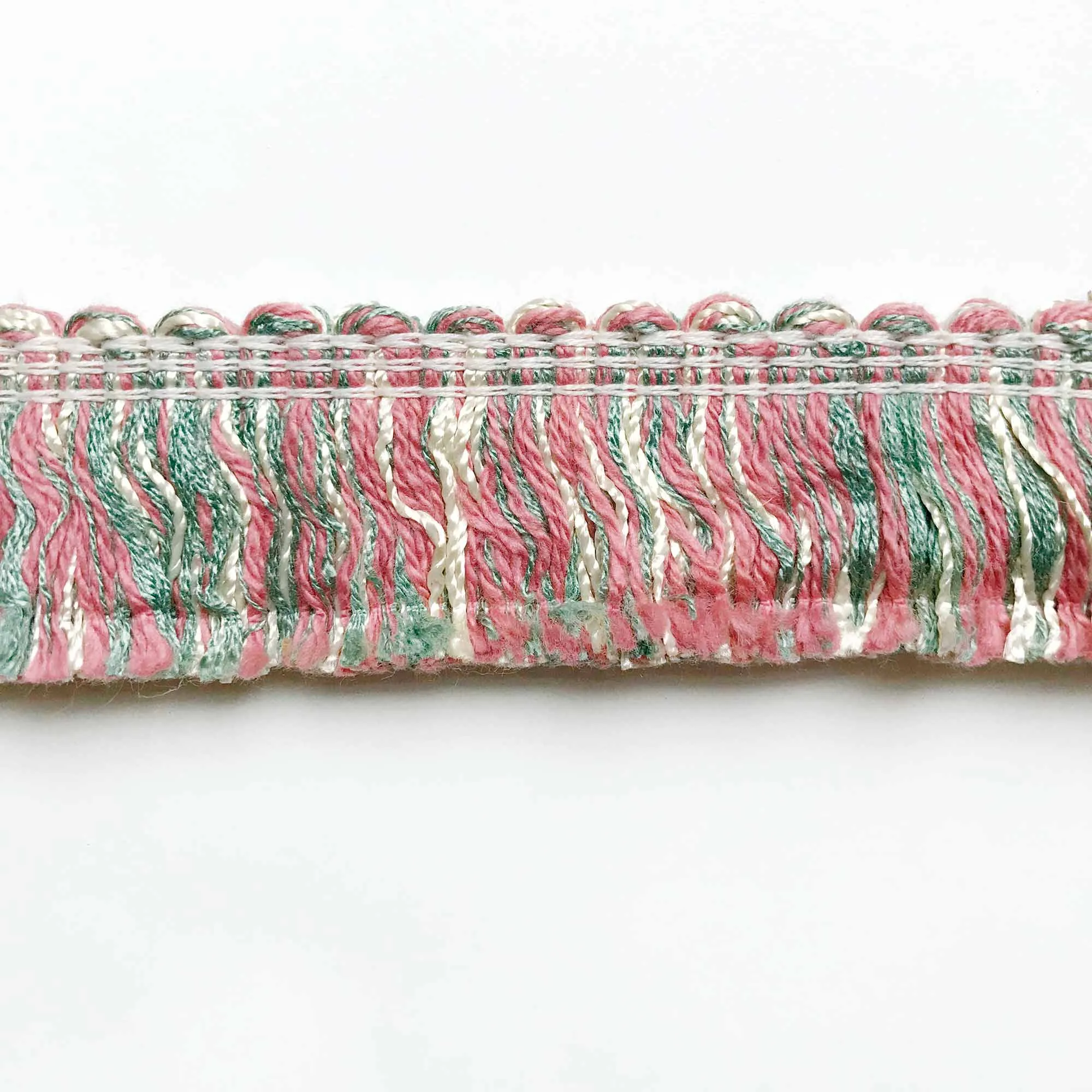 Sage and Coral High Quality Decorative Brush Fringe Trim by the yard