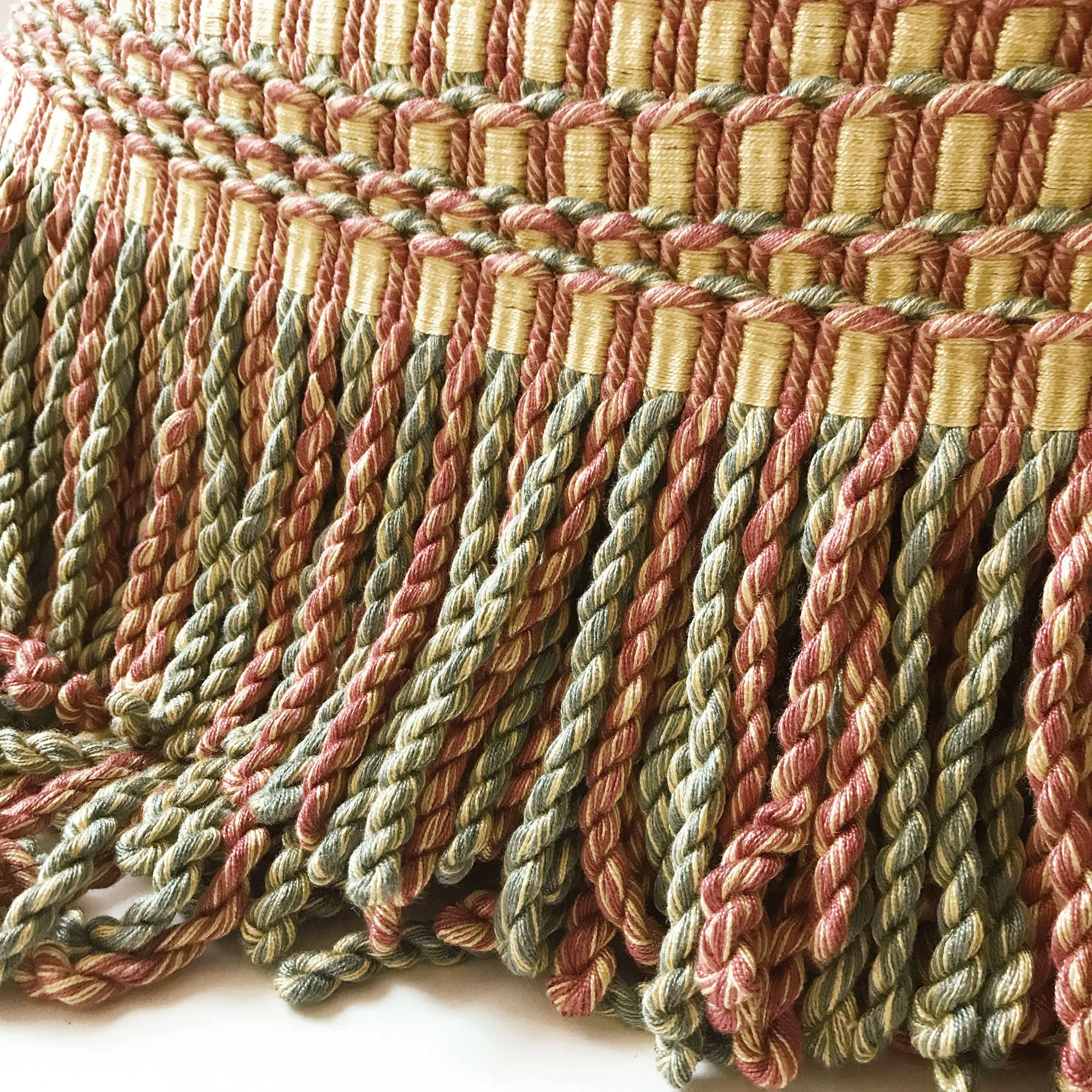 Sage and Dusty Rose High Quality Decorative Border Trim by the yard
