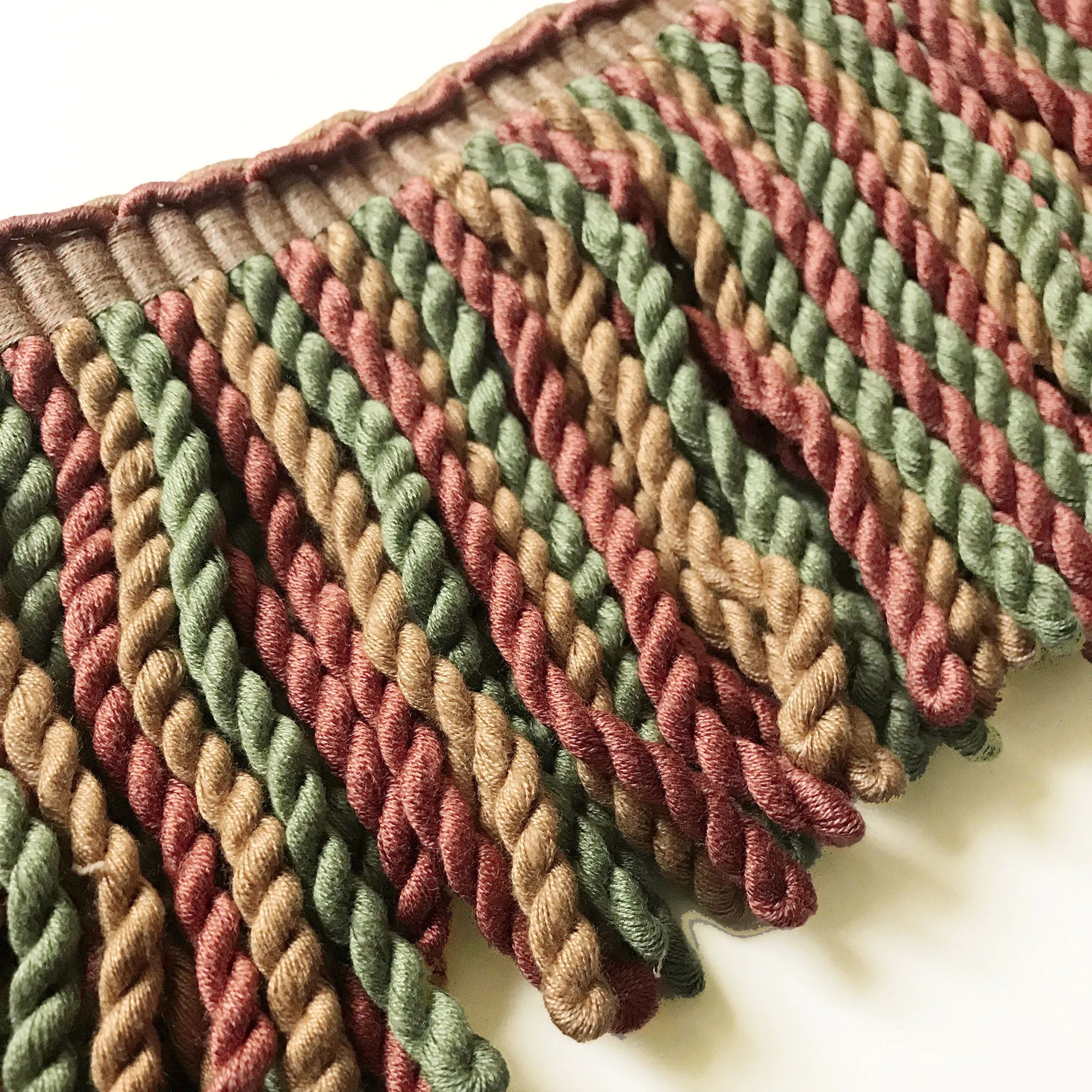 Sage and Rust High Quality Decorative Bullion Fringe Trim by the yard