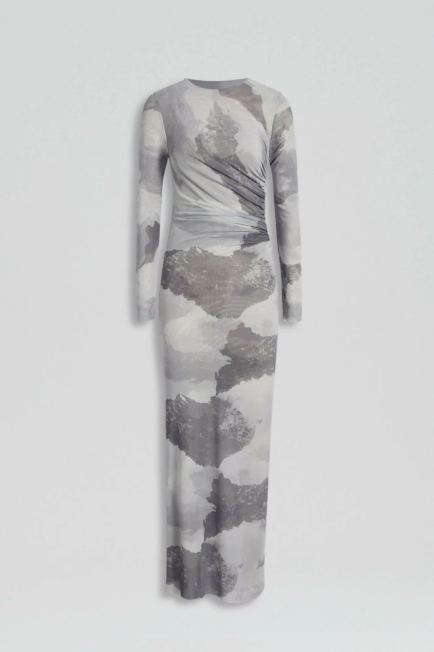 Scanlan Theodore Cloud Mesh Print Dress in Grey