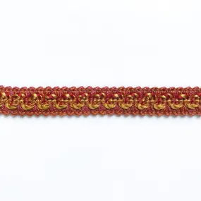 Scarlet and Brown High Quality Decorative Gimp Trim by the yard