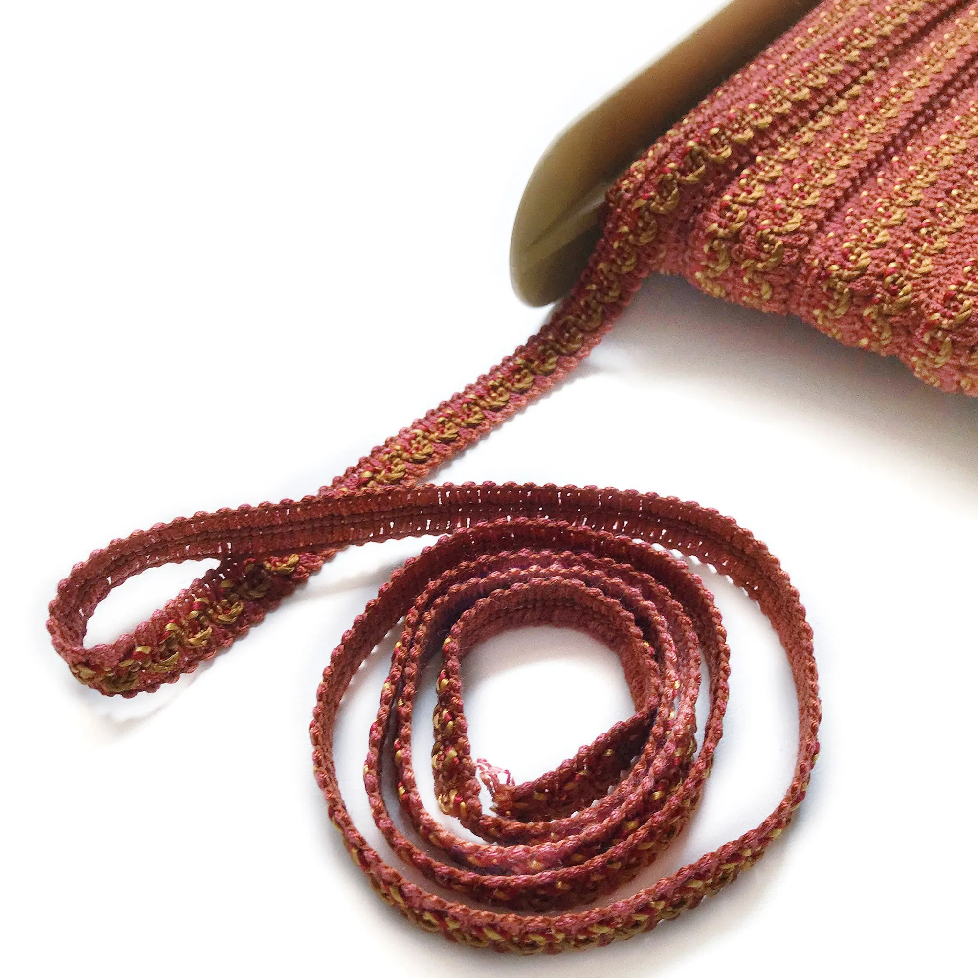 Scarlet and Brown High Quality Decorative Gimp Trim by the yard