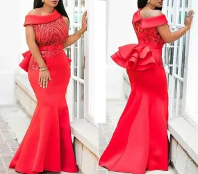 Sexy ruffled back mermaid party Dresses