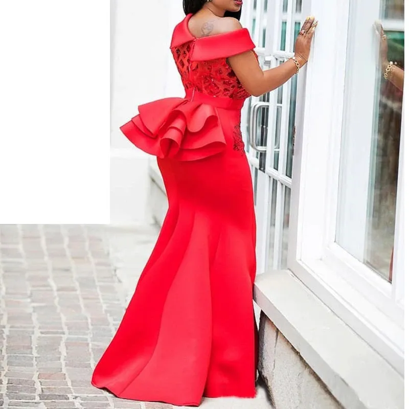 Sexy ruffled back mermaid party Dresses