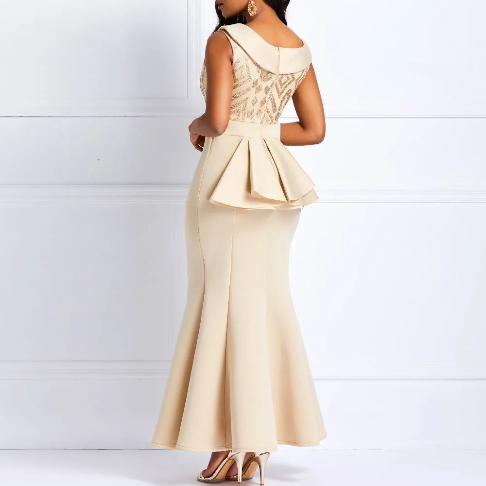 Sexy ruffled back mermaid party Dresses