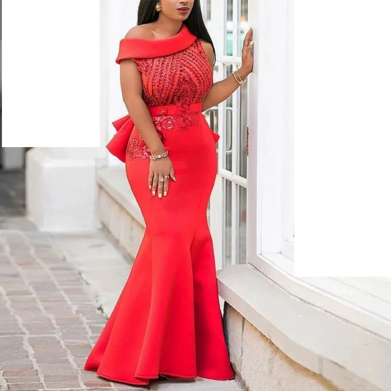 Sexy ruffled back mermaid party Dresses