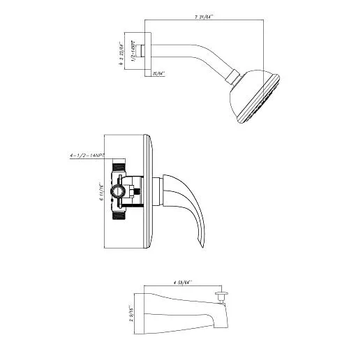 Single Lever Bath and Shower Trim Set Round Head