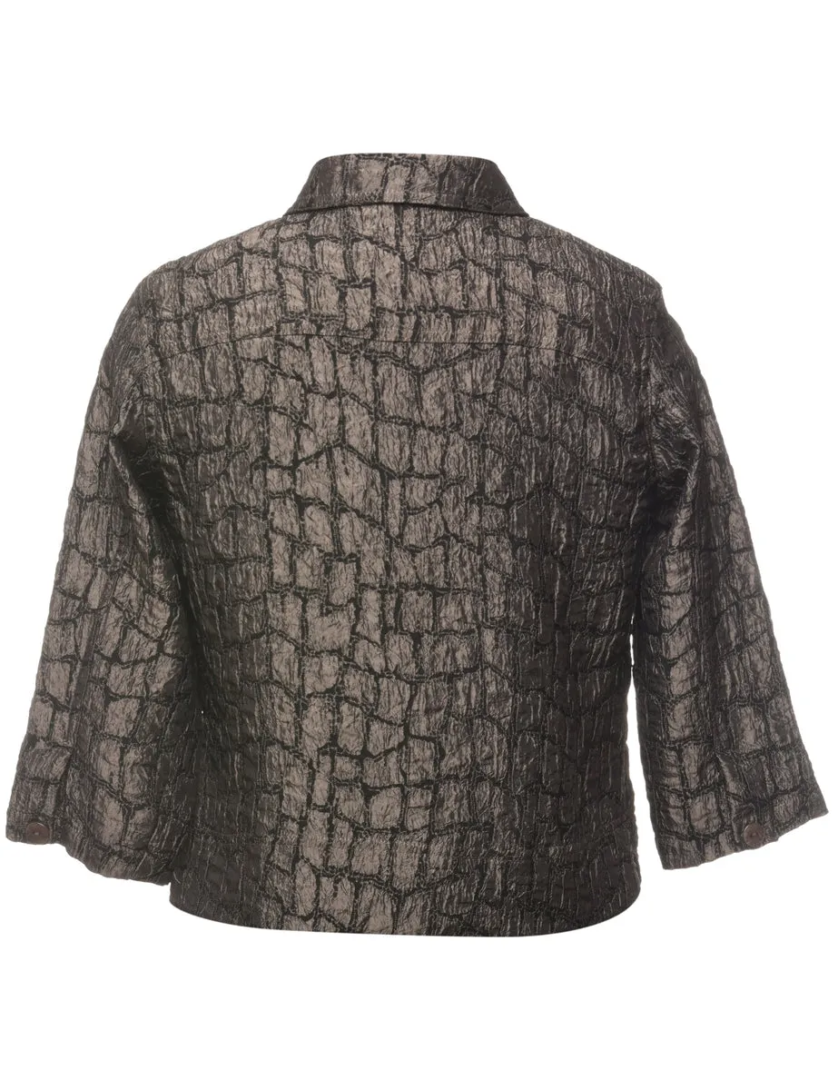 Snakeskin Print Black & Silver Jacket - S