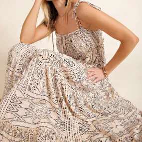Soft Rayon Crinkle Dress in Blush