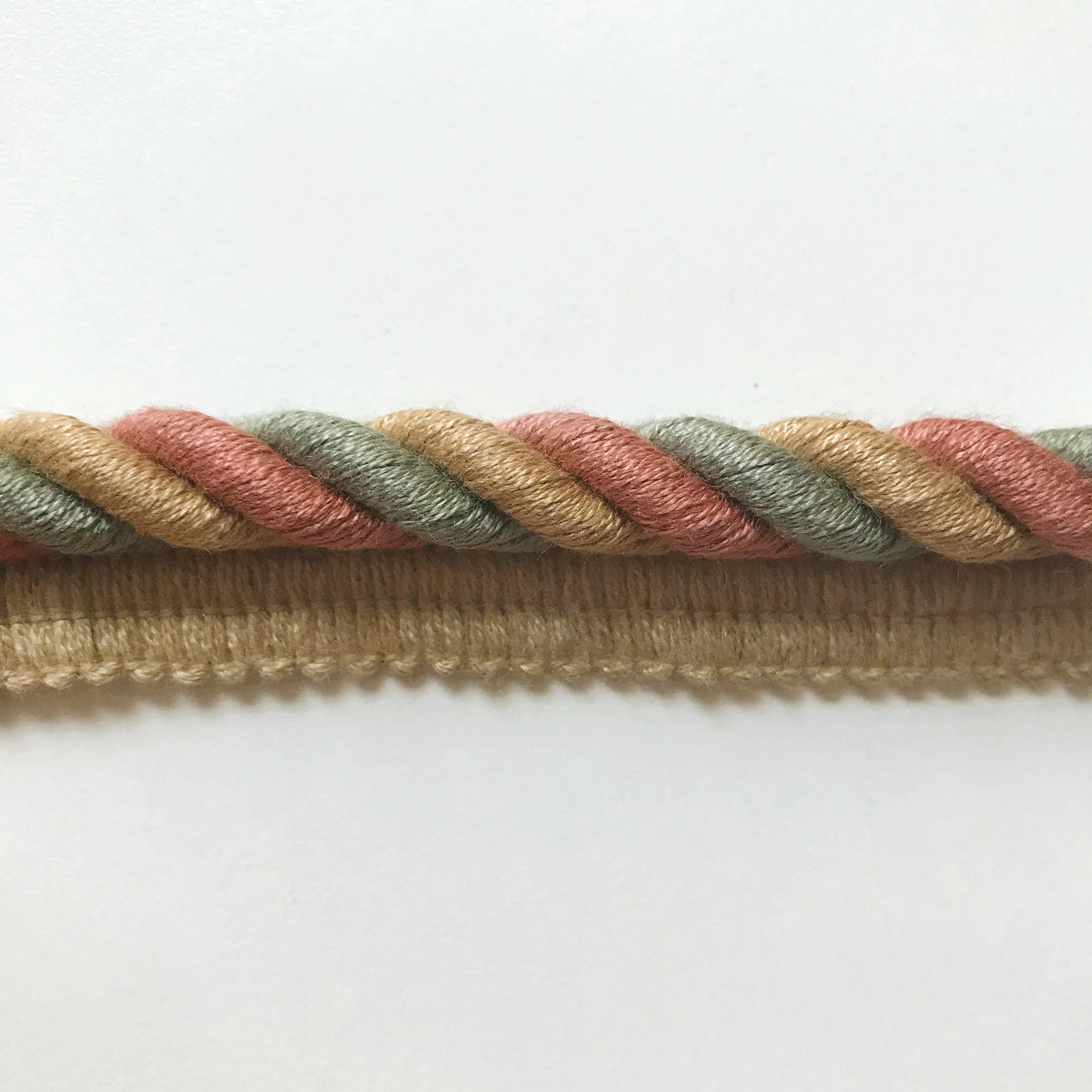 Spa and Salmon High Quality Decorative Lip Cord Trim by the yard