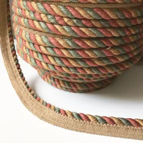 Spa and Salmon High Quality Decorative Lip Cord Trim by the yard