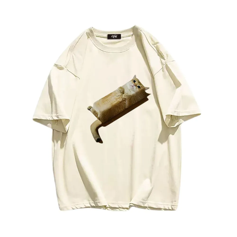 “Square Lazy Cat” T-shirt