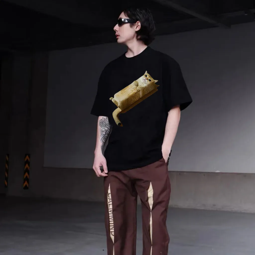 “Square Lazy Cat” T-shirt