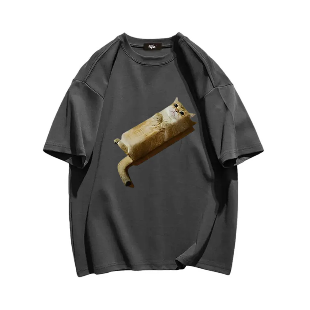 “Square Lazy Cat” T-shirt