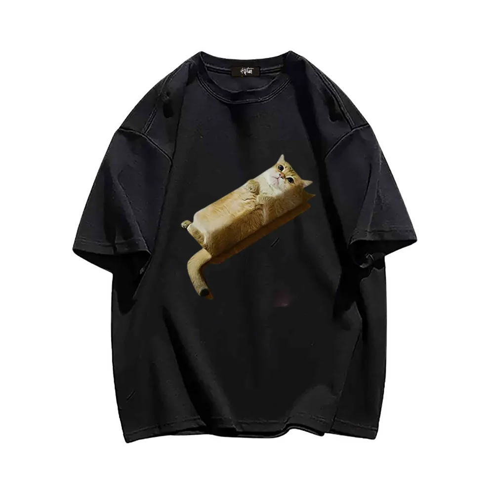 “Square Lazy Cat” T-shirt