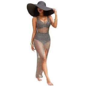Stylish bikini swimsuit cover up maxi dress