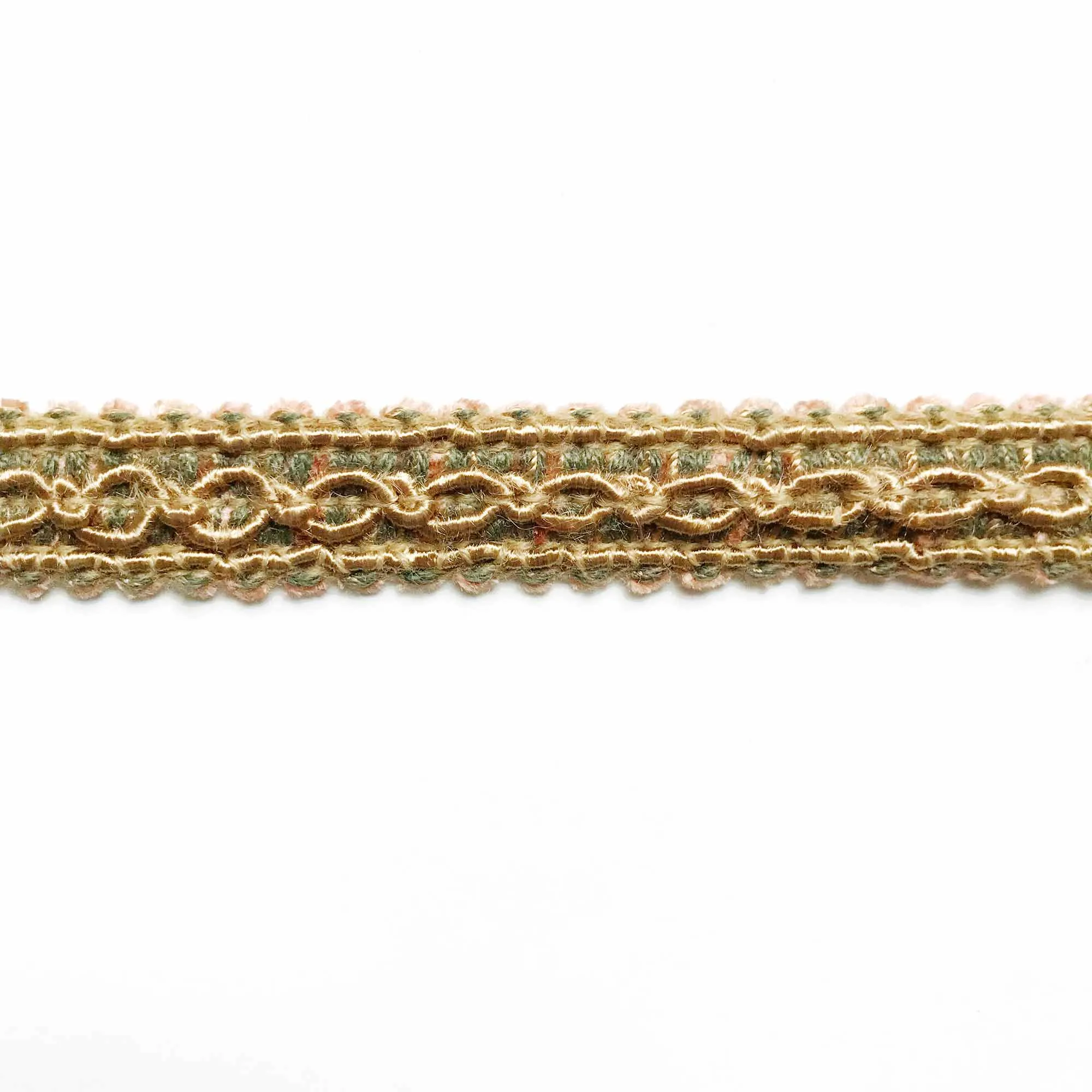 Tan and Emerald Green High Quality Decorative Gimp Trim by the yard