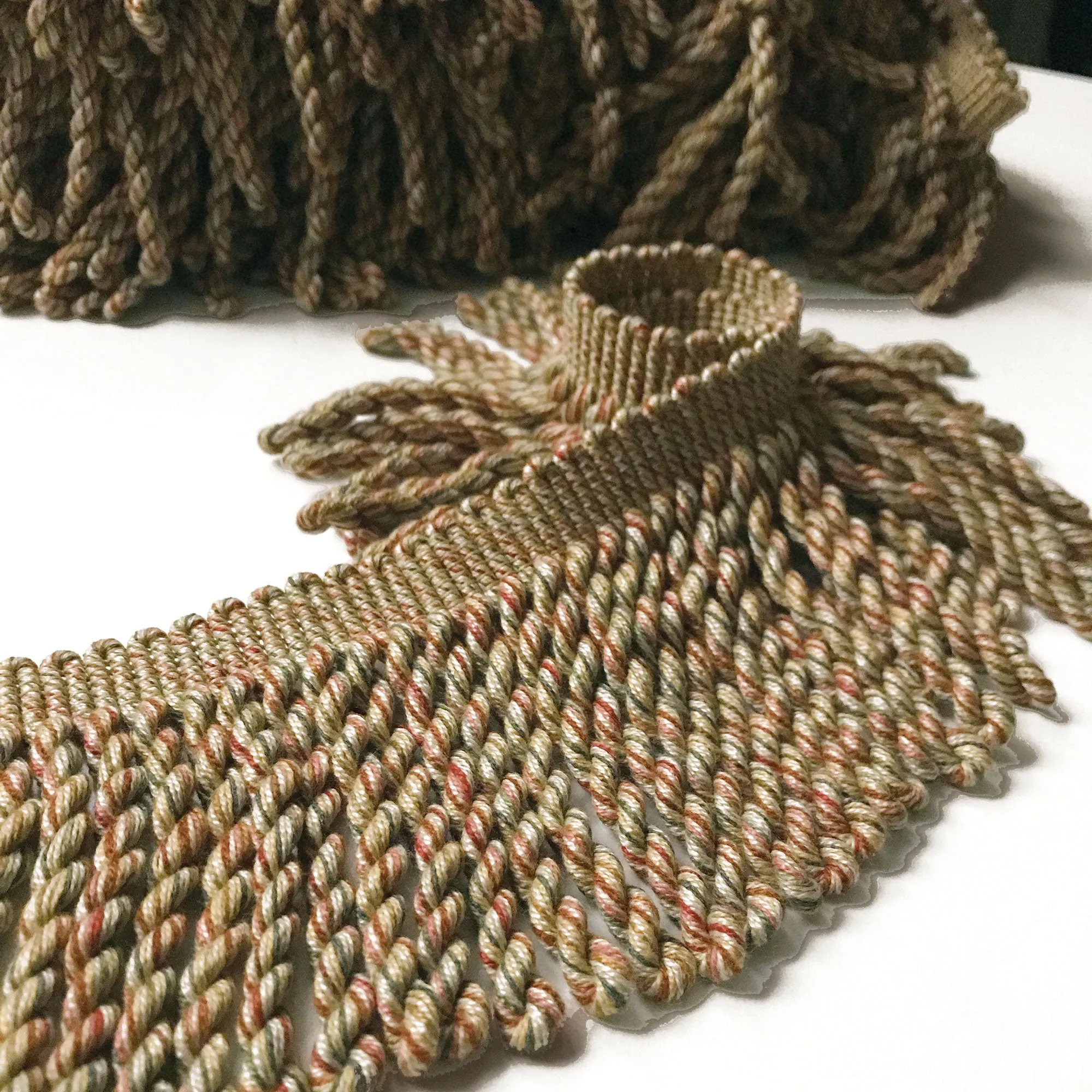 Tan and Rust High Quality Decorative Bullion Fringe Trim by the yard