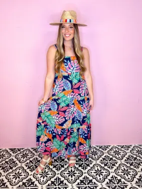 Tropical Summer Tiered Maxi Dress