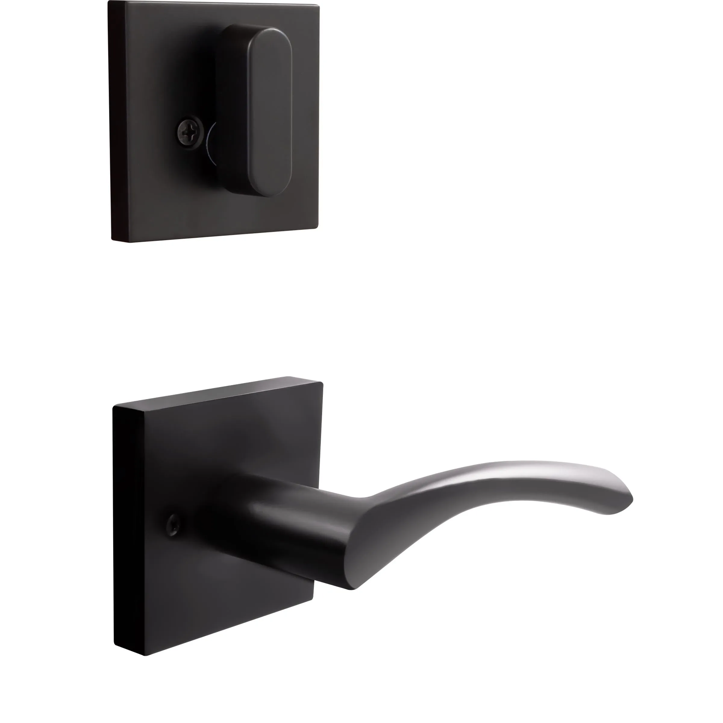 Turin Door Lever with Square Rosette, Interior Handleset Trim