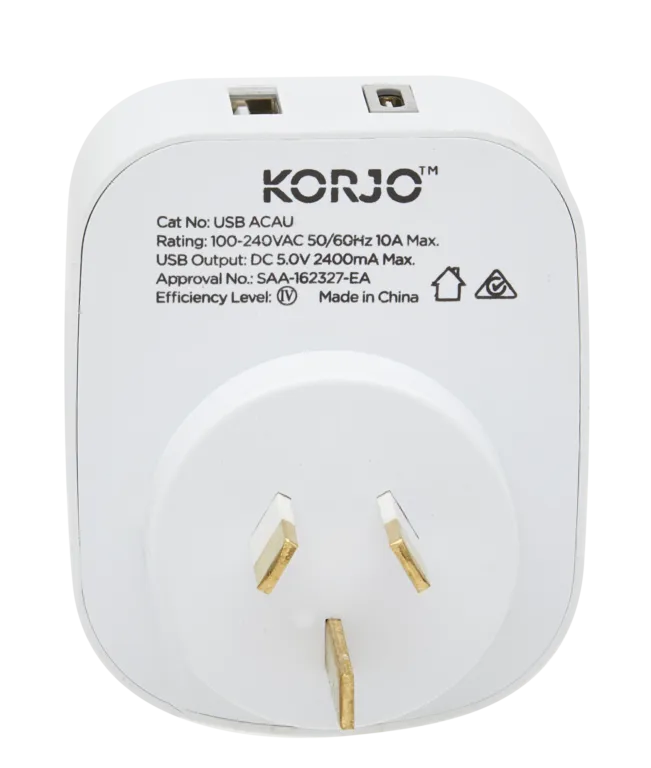 USB A C & Power Adaptor for Australia (USB AC AU)