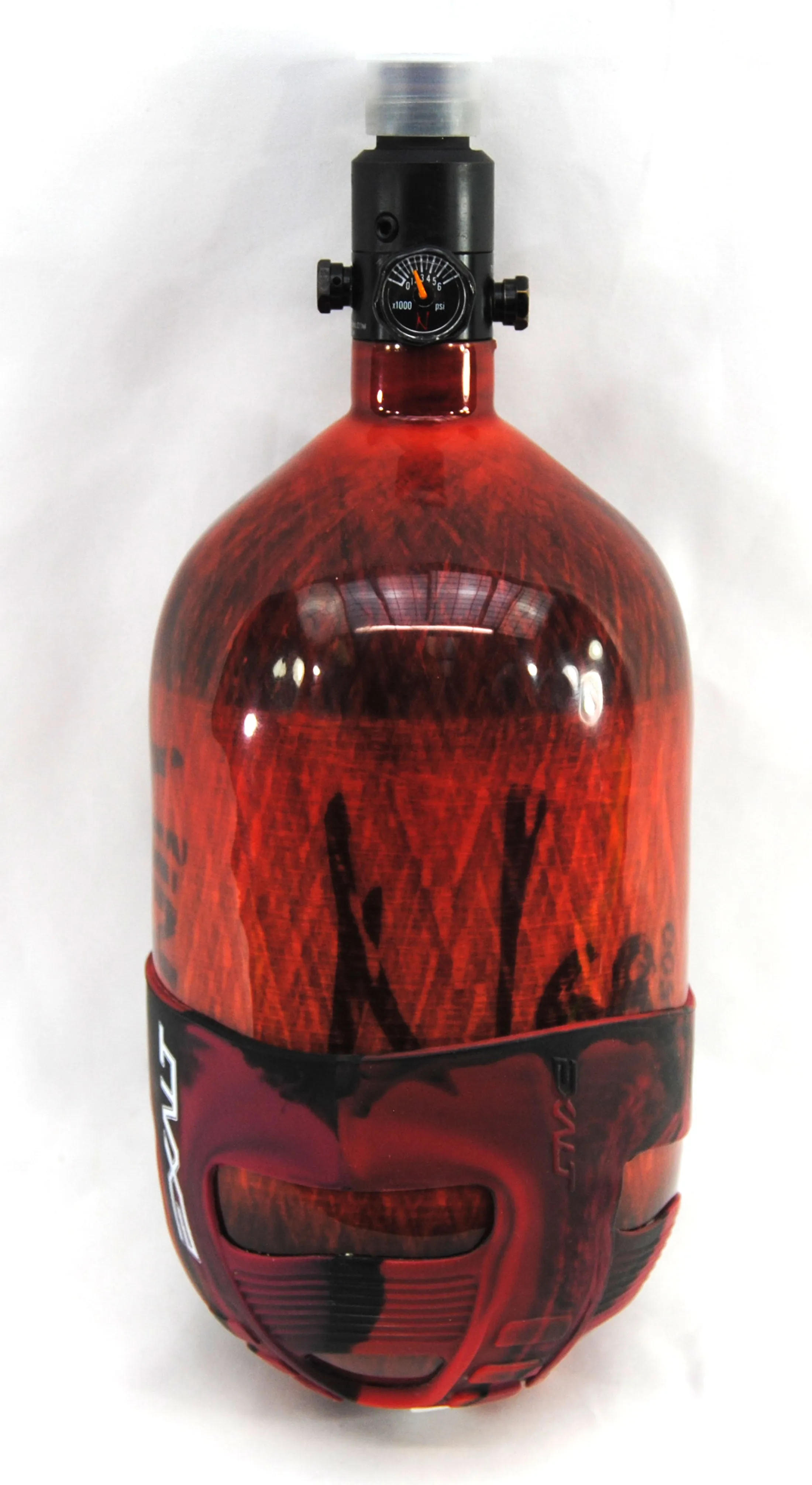 Used Ninja 68ci/4500psi w/ Standard Regulator Paintball Tank - Translucent Red