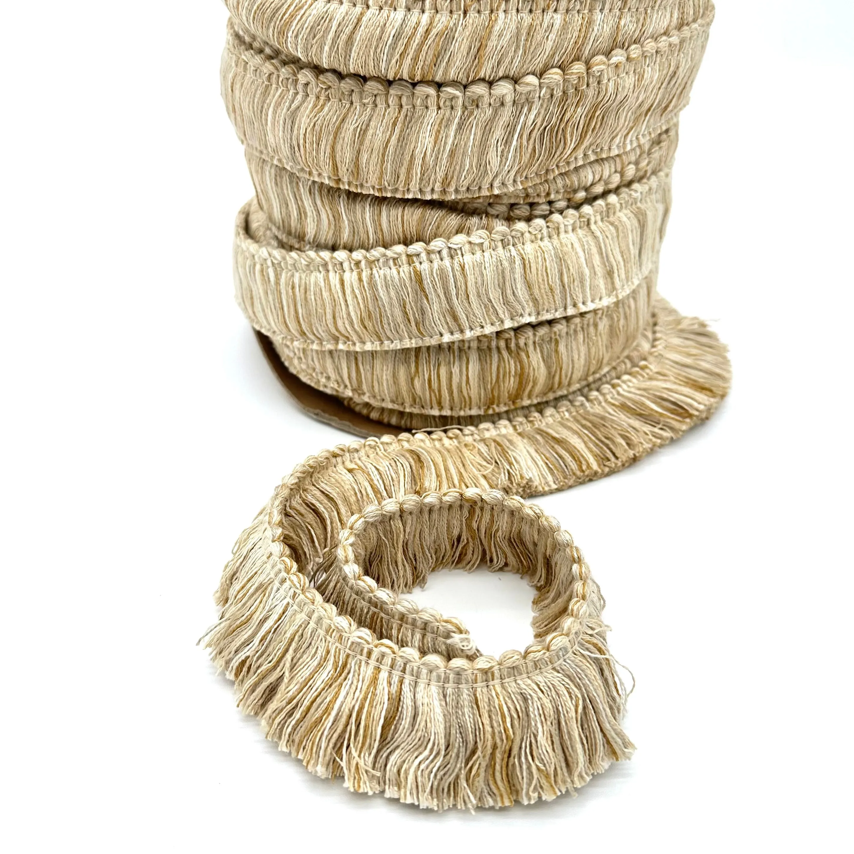 Vanilla Beige High Quality Decorative Brush Fringe Trim by the yard