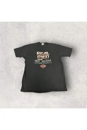 Vintage 1990 Harley-Davidson Real Men Wear Black Tee- XXL