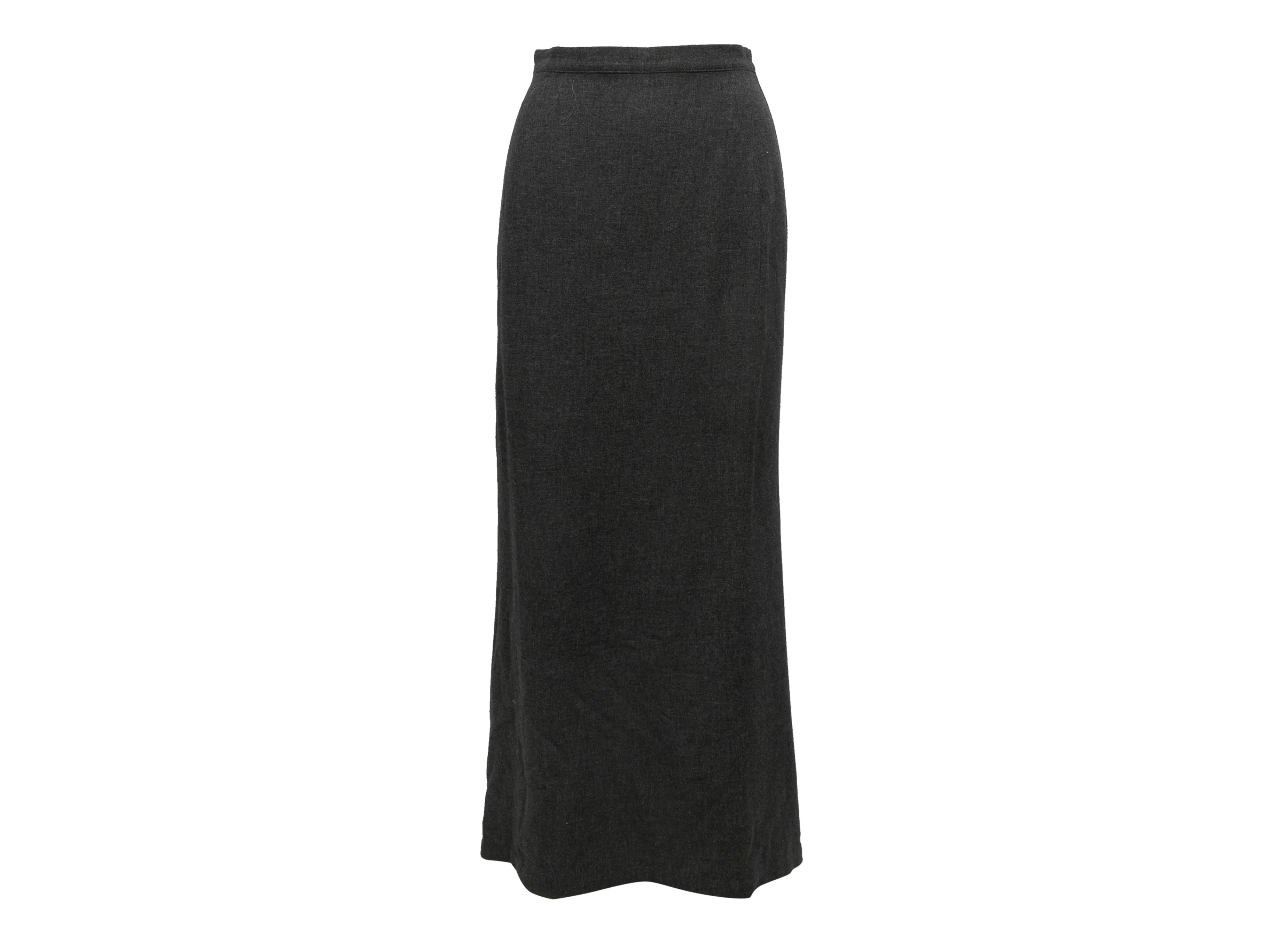 Vintage Charcoal Yohji Yamamoto Noir Wool Maxi Skirt Suit Designer Size 3