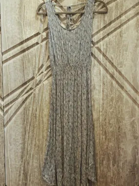 Washed Star Stripe Printed Scooped Neck Midi Dress