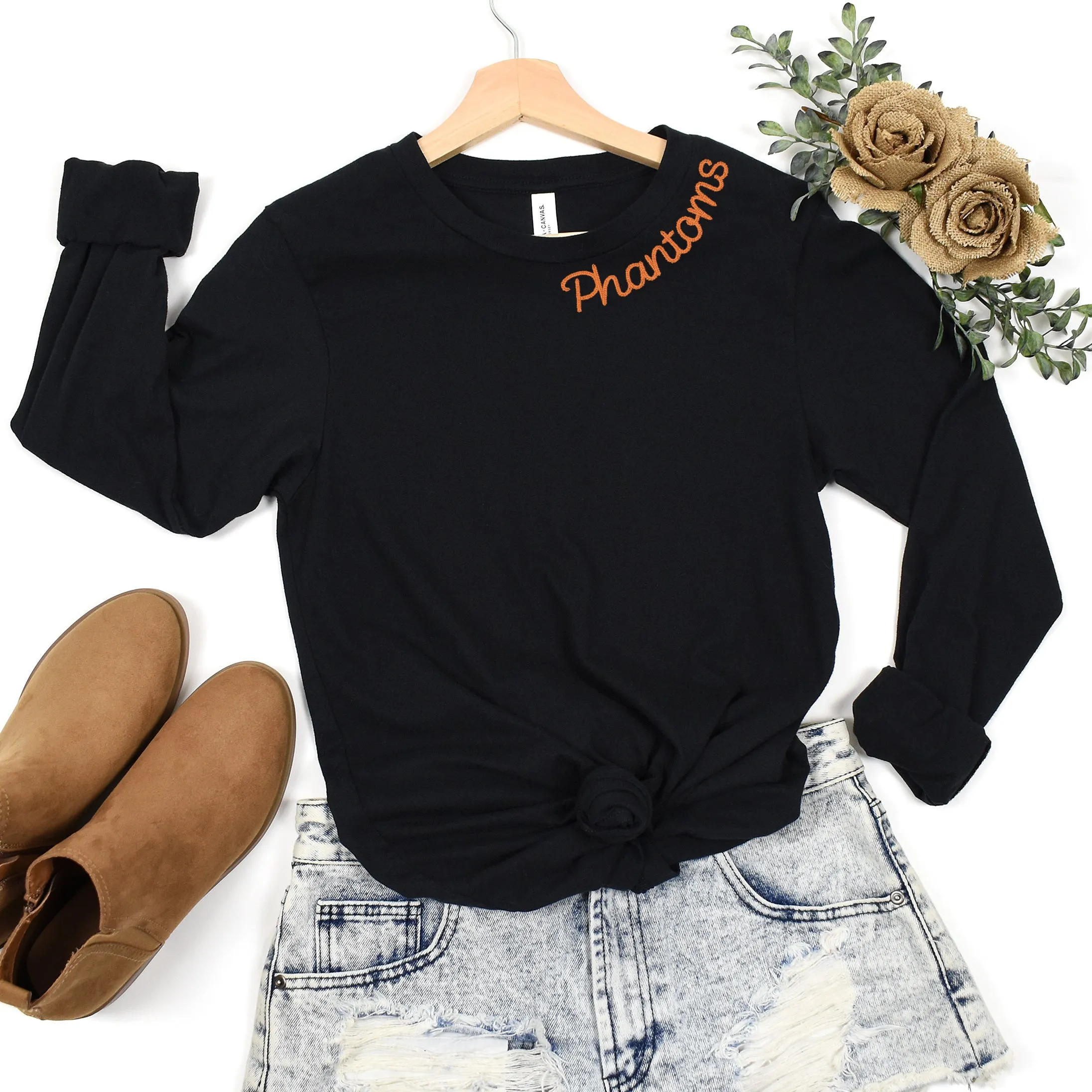 West De Pere Phantoms Minimalist Chainstitch Long Sleeve Tee