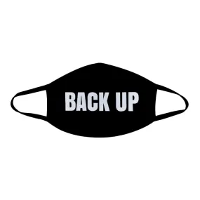 White Glitter Back Up Black Face Mask With Black Trim
