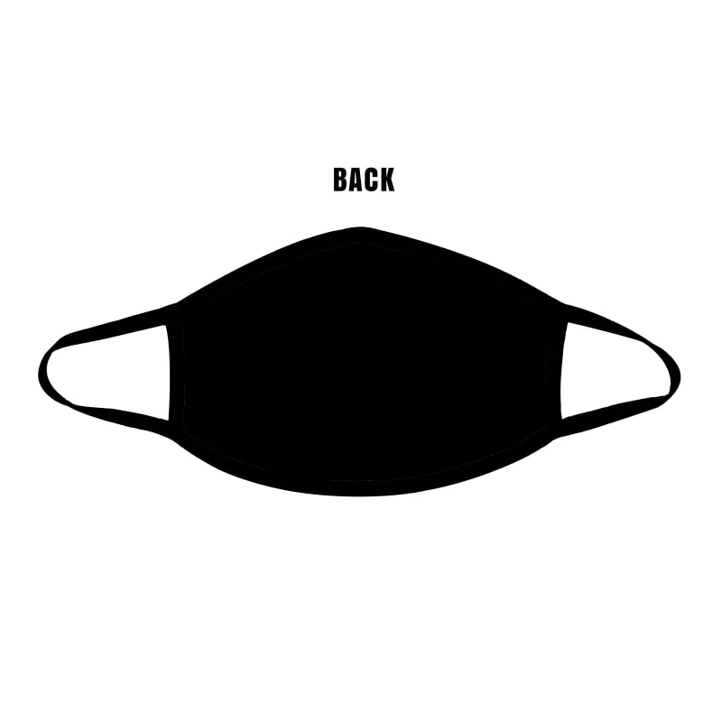 White Glitter Back Up Black Face Mask With Black Trim