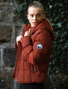 Wookie Quilted Hooded Jacket In Smoked Paprika - Tokyo Laundry