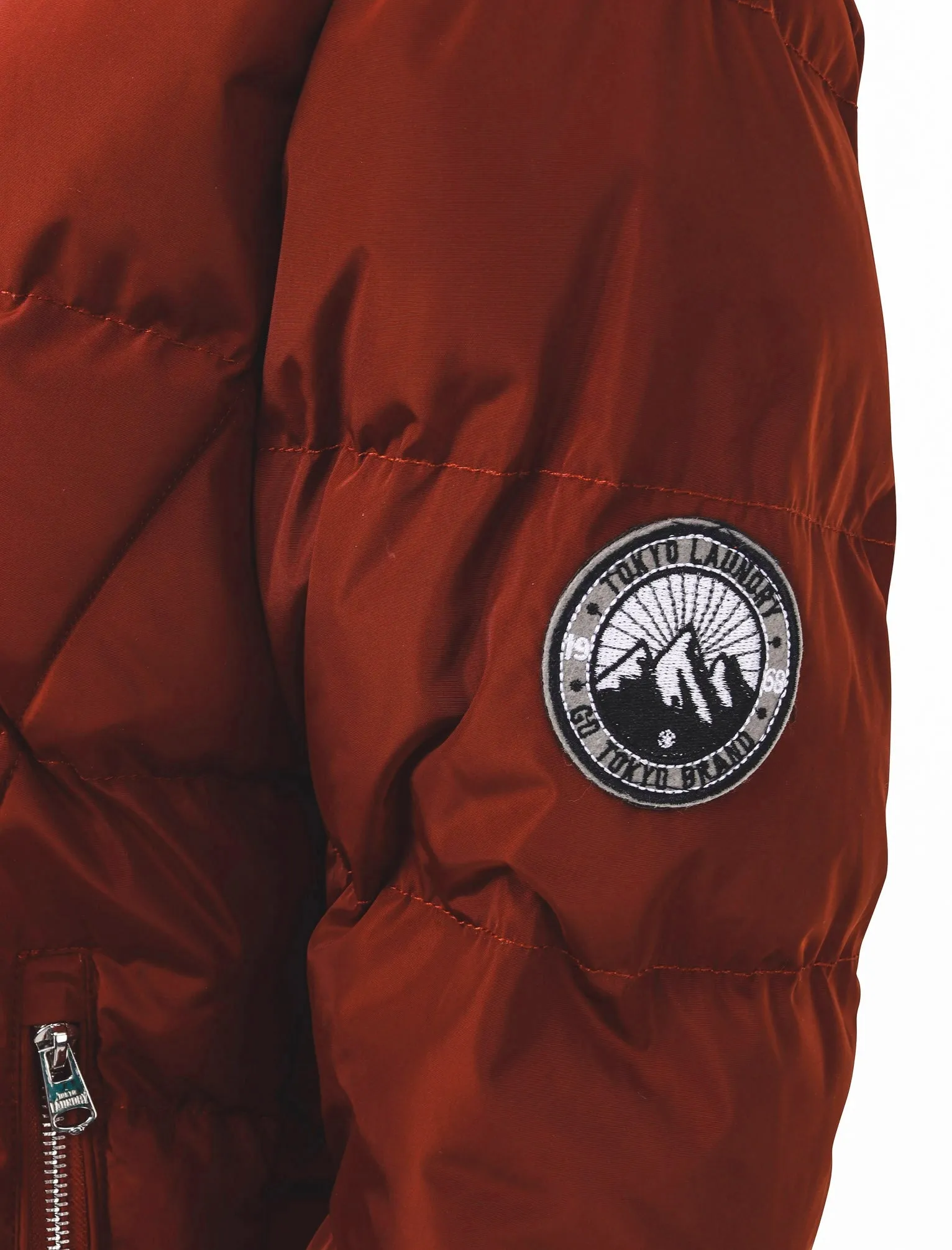 Wookie Quilted Hooded Jacket In Smoked Paprika - Tokyo Laundry
